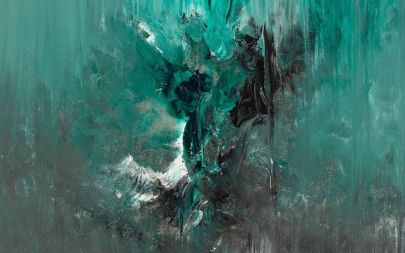 Abstract oil painting - contemporary art by Nabil Zitouni - Momentum Series