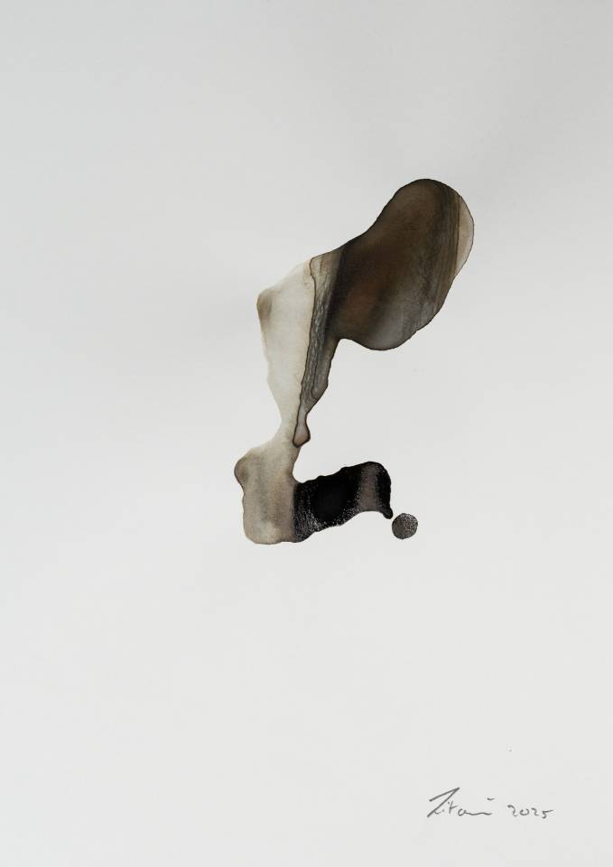 Abstract painting - Ink on Paper - Artwork by Nabil Zitouni