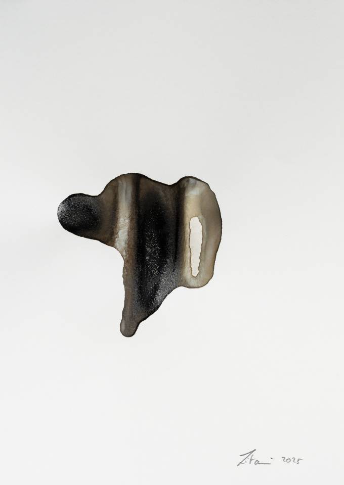 Abstract painting - Ink on Paper - Artwork by Nabil Zitouni