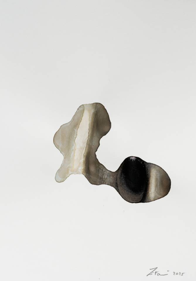 Abstract painting - Ink on Paper - Artwork by Nabil Zitouni 