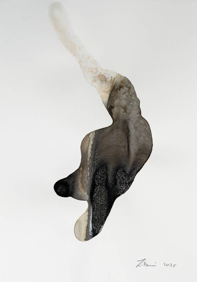 Ink on Paper - Abstract artwork - painting by Nabil Zitouni