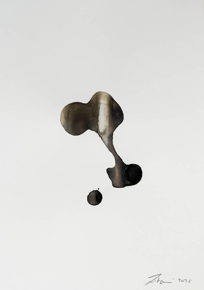 Ink on Paper - Abstract artwork - painting by Nabil Zitouni