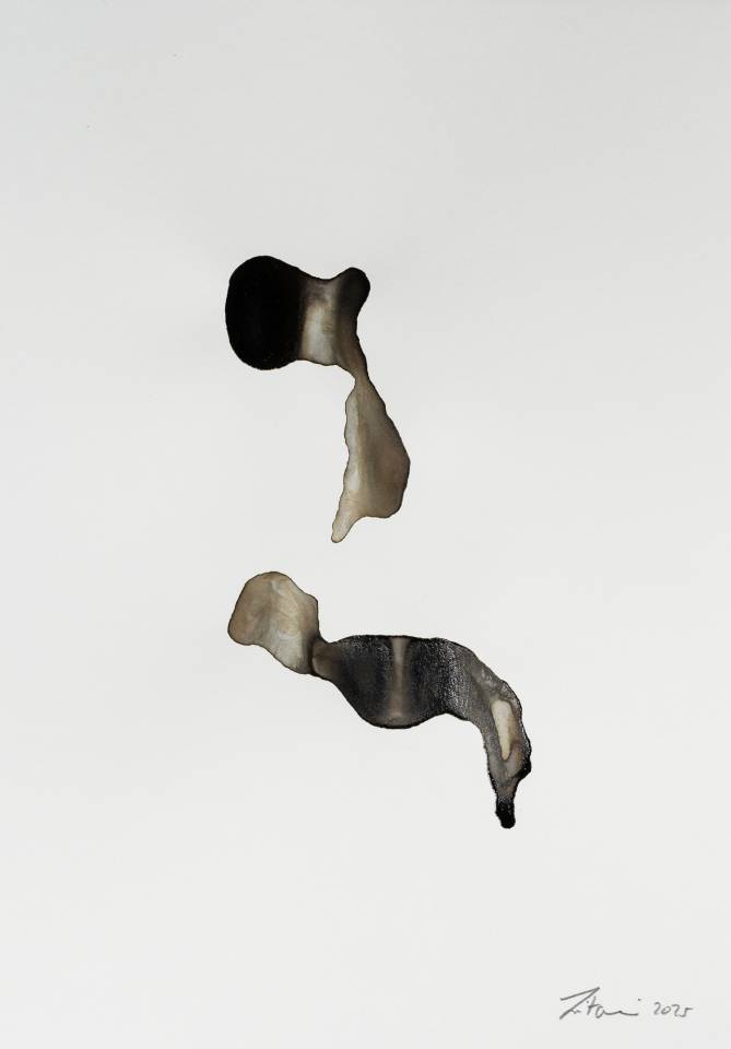 Ink on Paper - Abstract artwork - painting by Nabil Zitouni