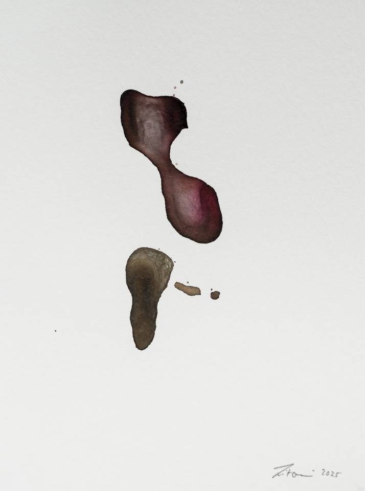 Ink on Paper - Abstract artwork - painting by Nabil Zitouni