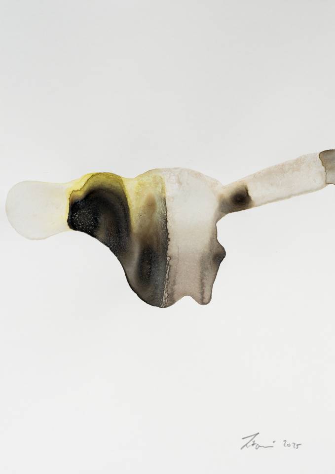 Ink on Paper - Abstract artwork - painting by Nabil Zitouni