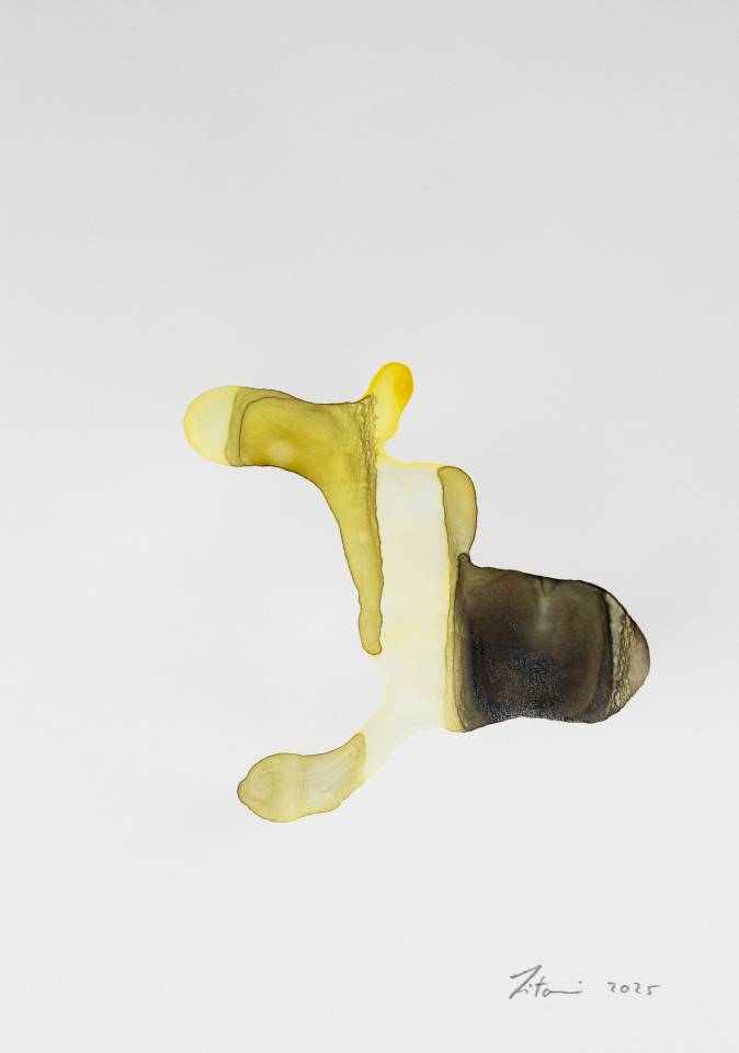 Ink on Paper - Abstract artwork - painting by Nabil Zitouni