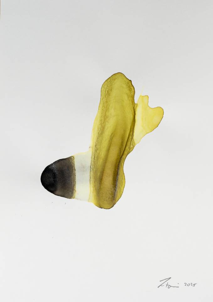 Ink on Paper - Abstract artwork - painting by Nabil Zitouni