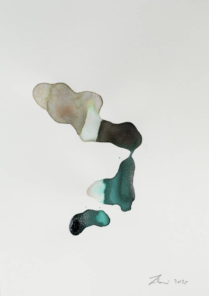 Ink on Paper - Abstract artwork - painting by Nabil Zitouni