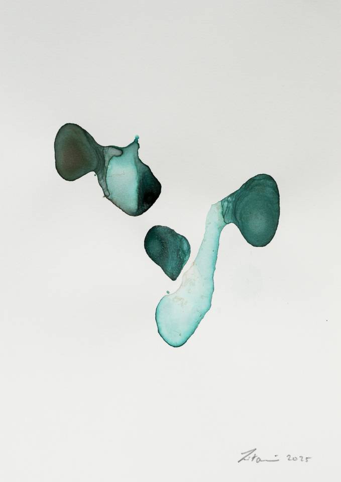 Ink on Paper - Abstract artwork - painting by Nabil Zitouni