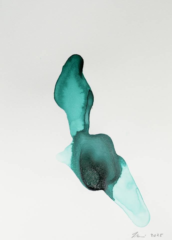 Ink on Paper - Abstract artwork - painting by Nabil Zitouni