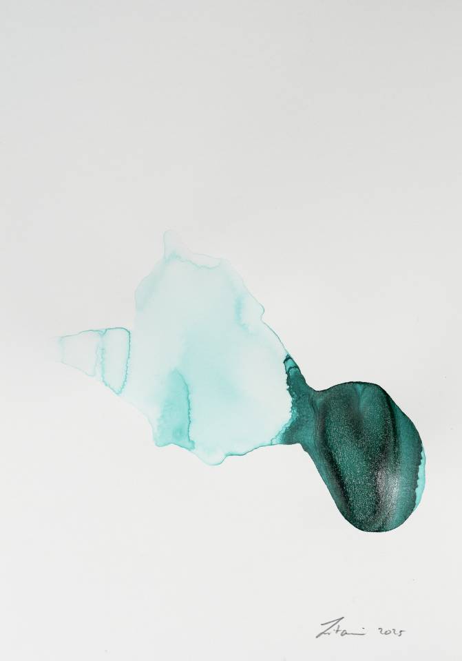 Ink on Paper - Abstract artwork - painting by Nabil Zitouni