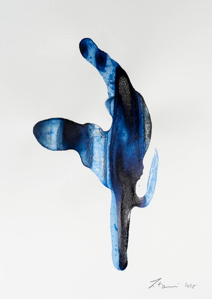 Ink on Paper - Abstract artwork - painting by Nabil Zitouni