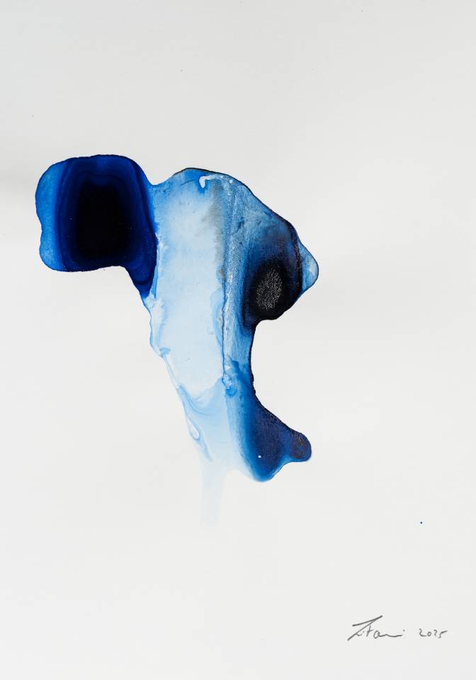 Ink on Paper - Abstract artwork - painting by Nabil Zitouni