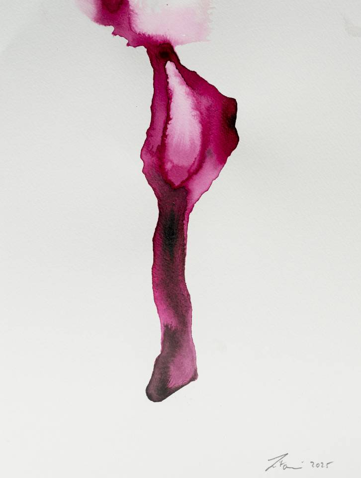 Ink on Paper - Abstract artwork - painting by Nabil Zitouni