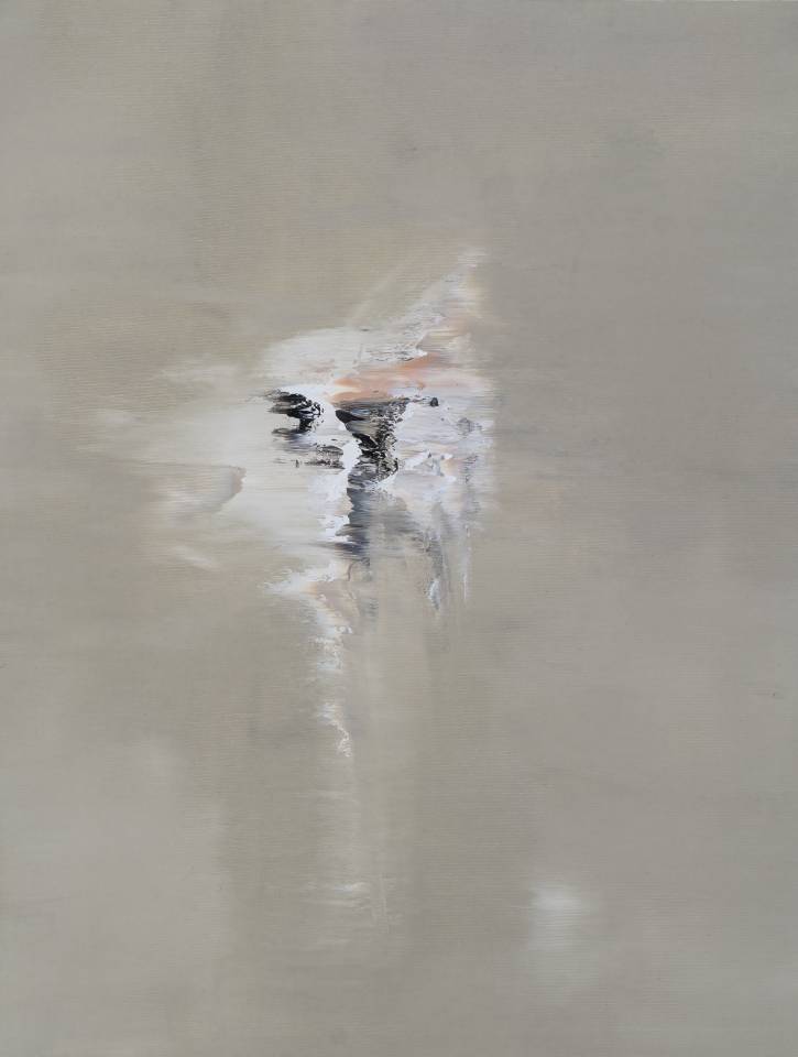 Abstract oil painting - contemporary art by Nabil Zitouni - Poise, detail, 2026