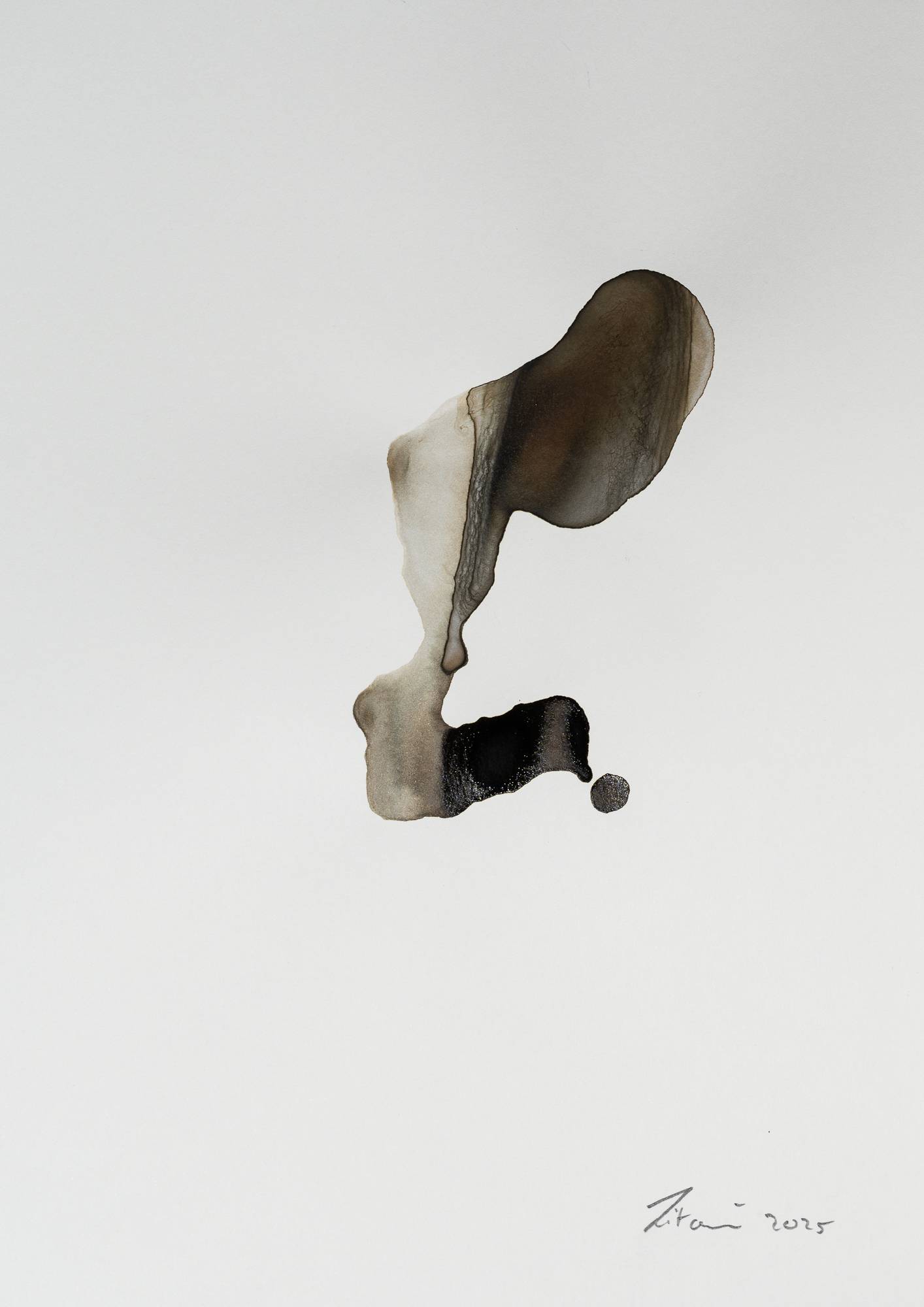 Abstract painting - Ink on Paper - Artwork by Nabil Zitouni