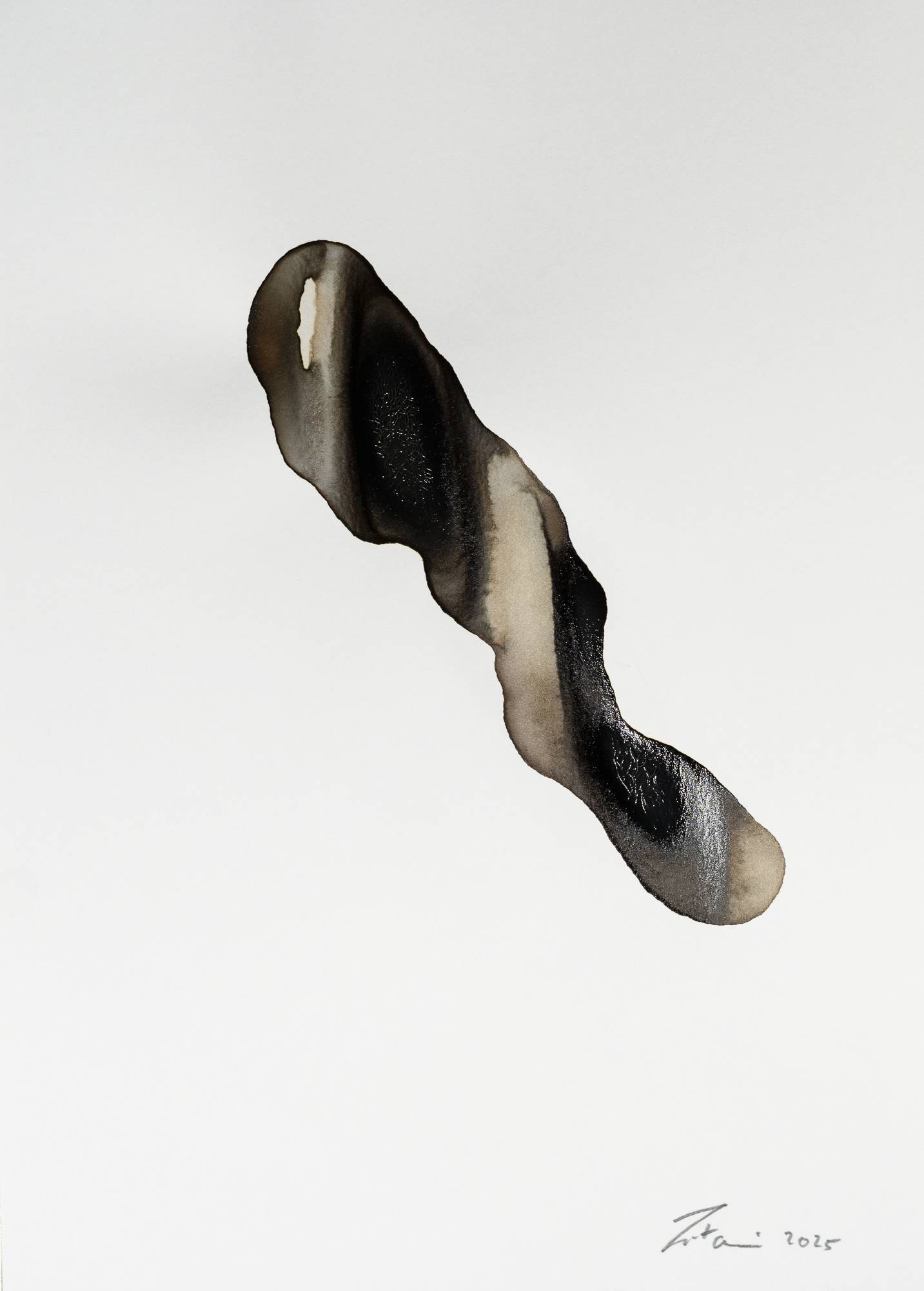 Abstract painting - Ink on Paper - Artwork by Nabil Zitouni 