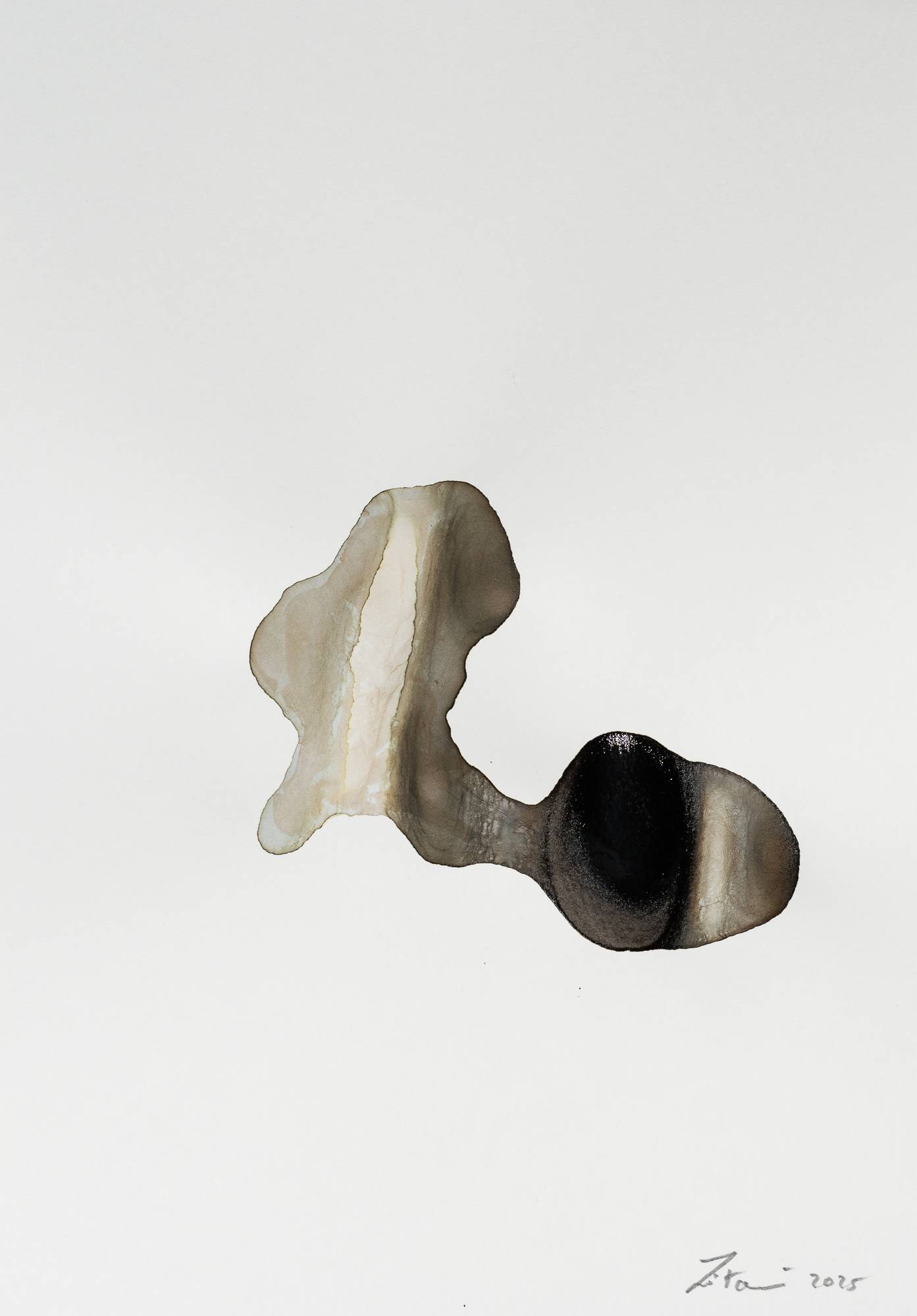 Abstract painting - Ink on Paper - Artwork by Nabil Zitouni 