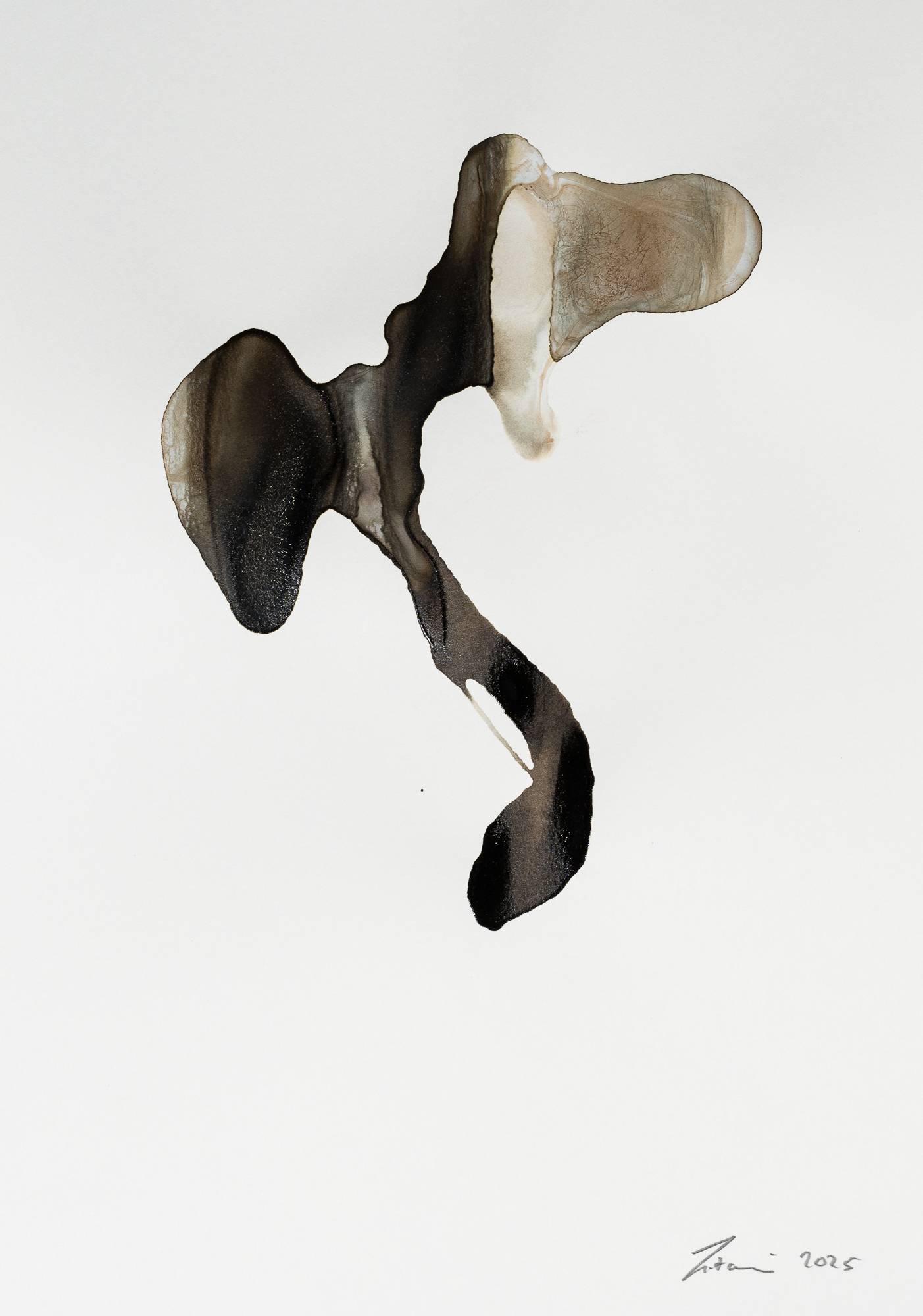 Abstract painting - Ink on Paper - Artwork by Nabil Zitouni 