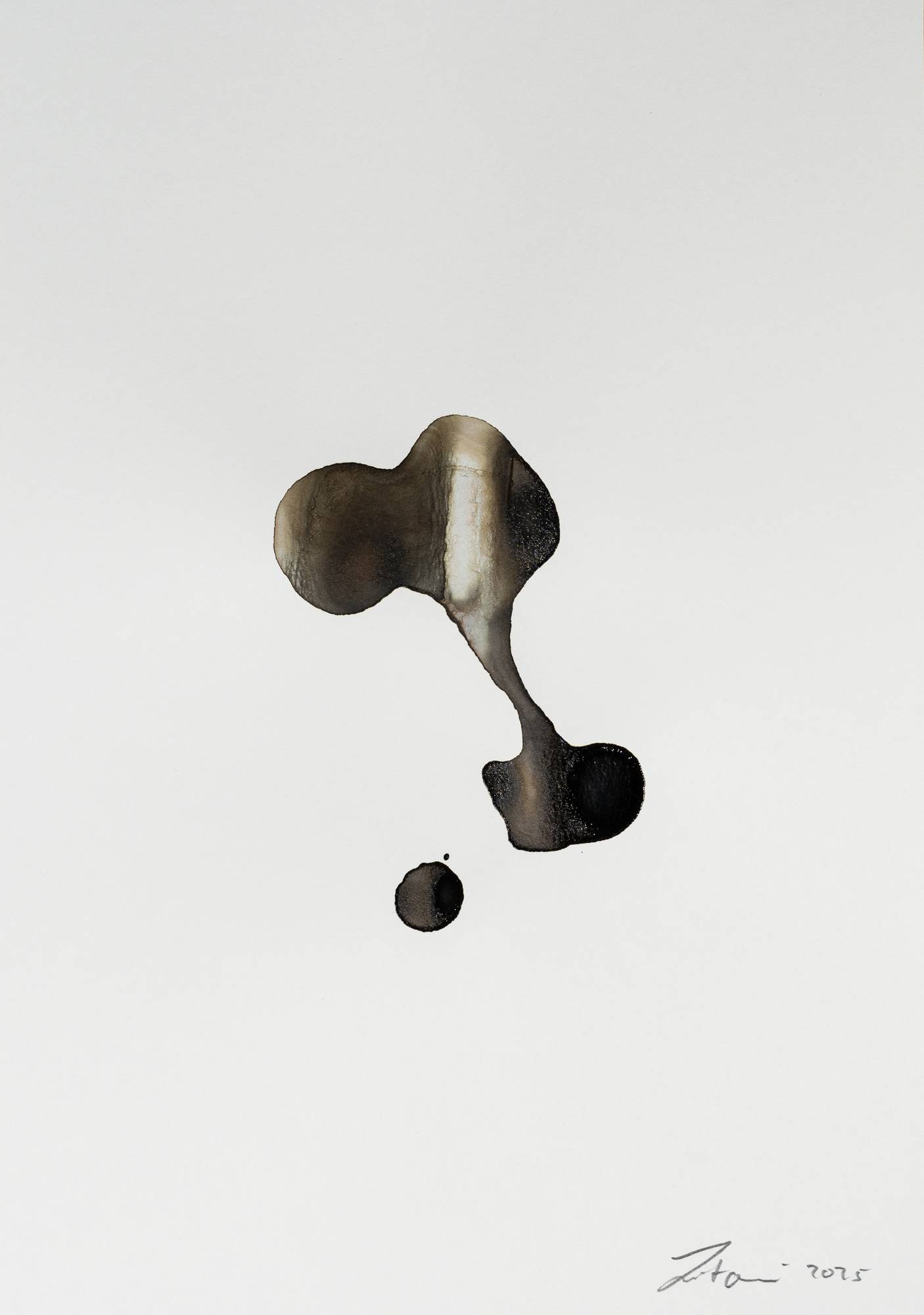 Ink on Paper - Abstract artwork - painting by Nabil Zitouni