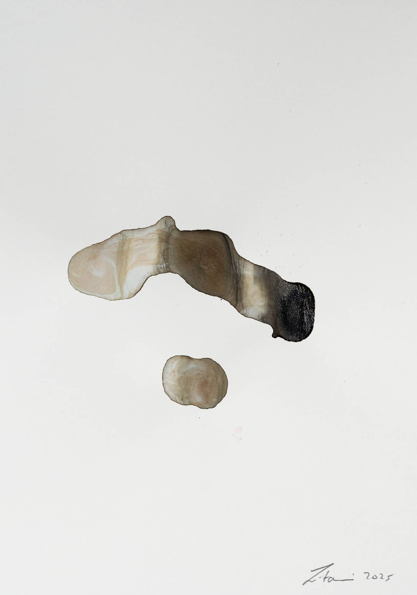 Ink on Paper - Abstract artwork - painting by Nabil Zitouni