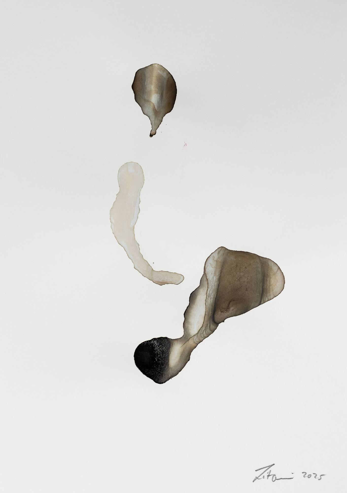 Ink on Paper - Abstract artwork - painting by Nabil Zitouni