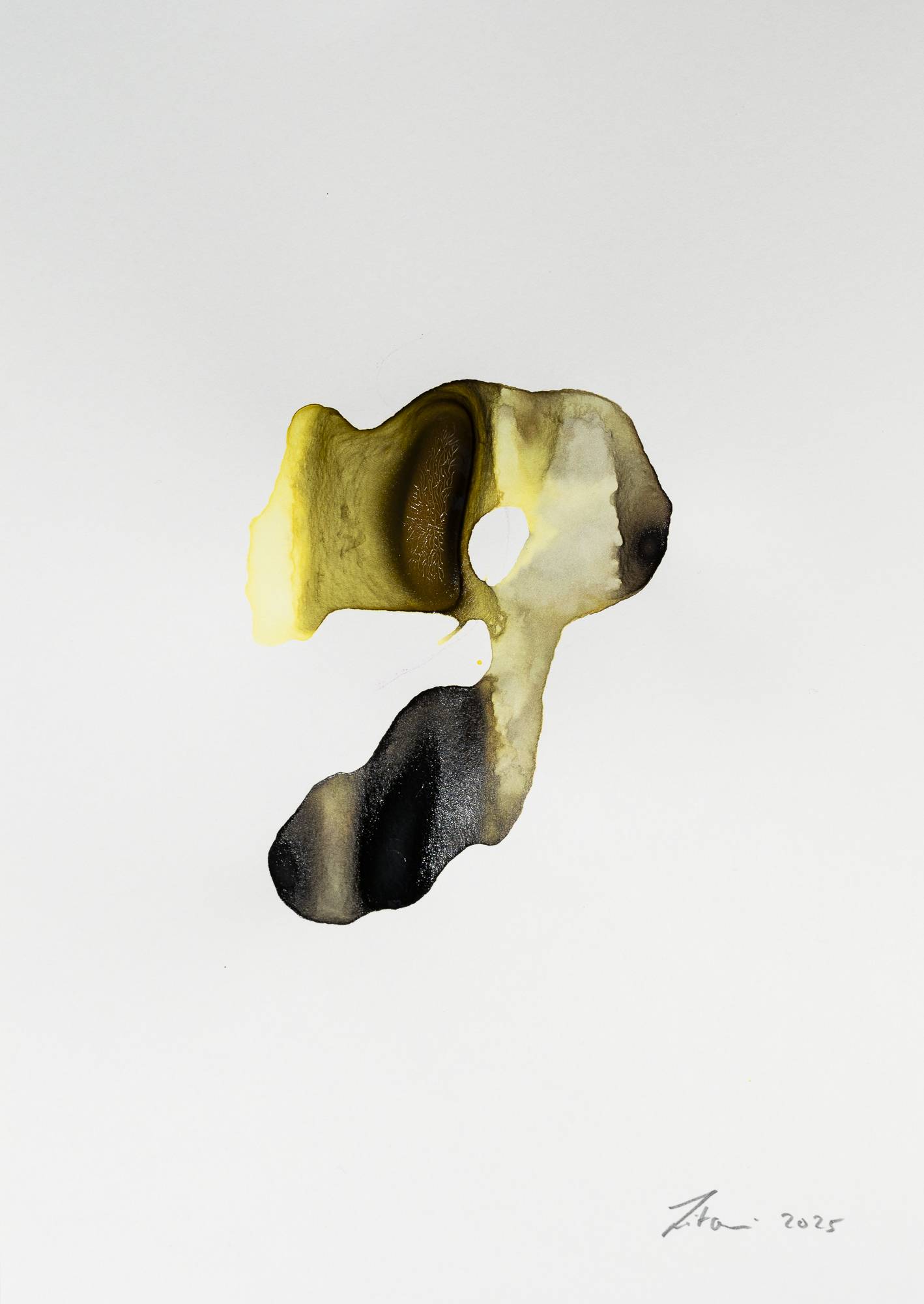 Ink on Paper - Abstract artwork - painting by Nabil Zitouni