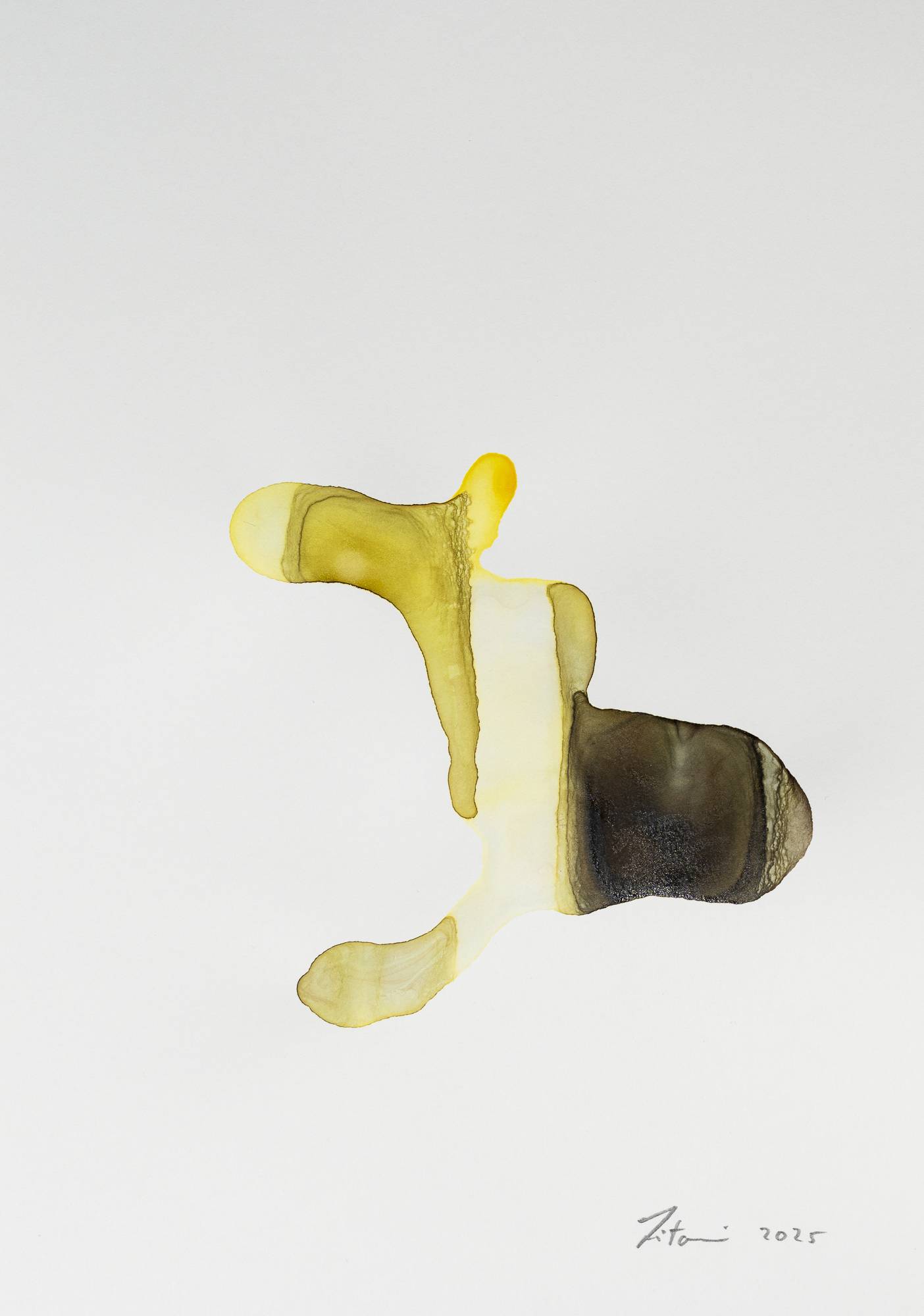 Ink on Paper - Abstract artwork - painting by Nabil Zitouni