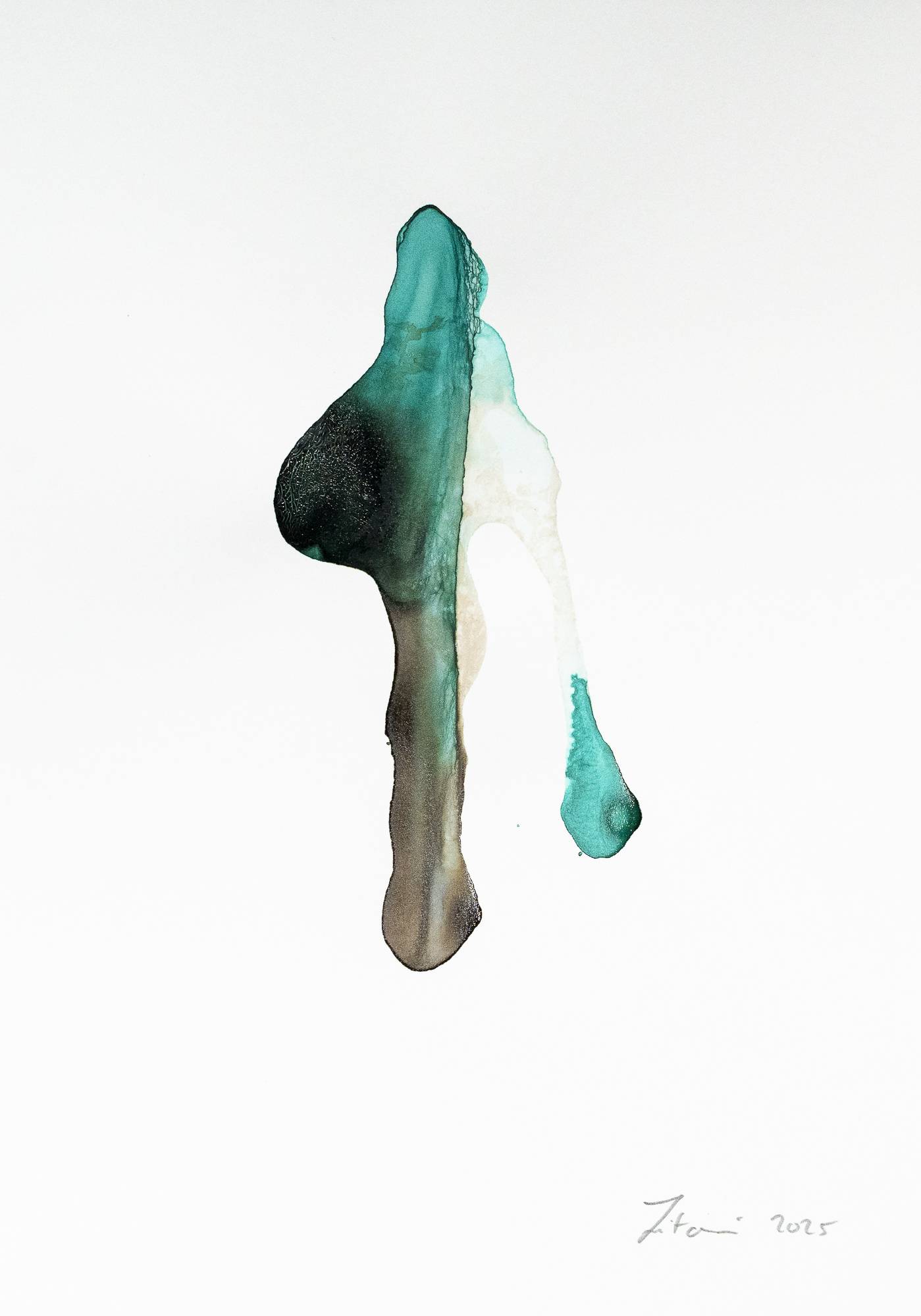 Ink on Paper - Abstract artwork - painting by Nabil Zitouni