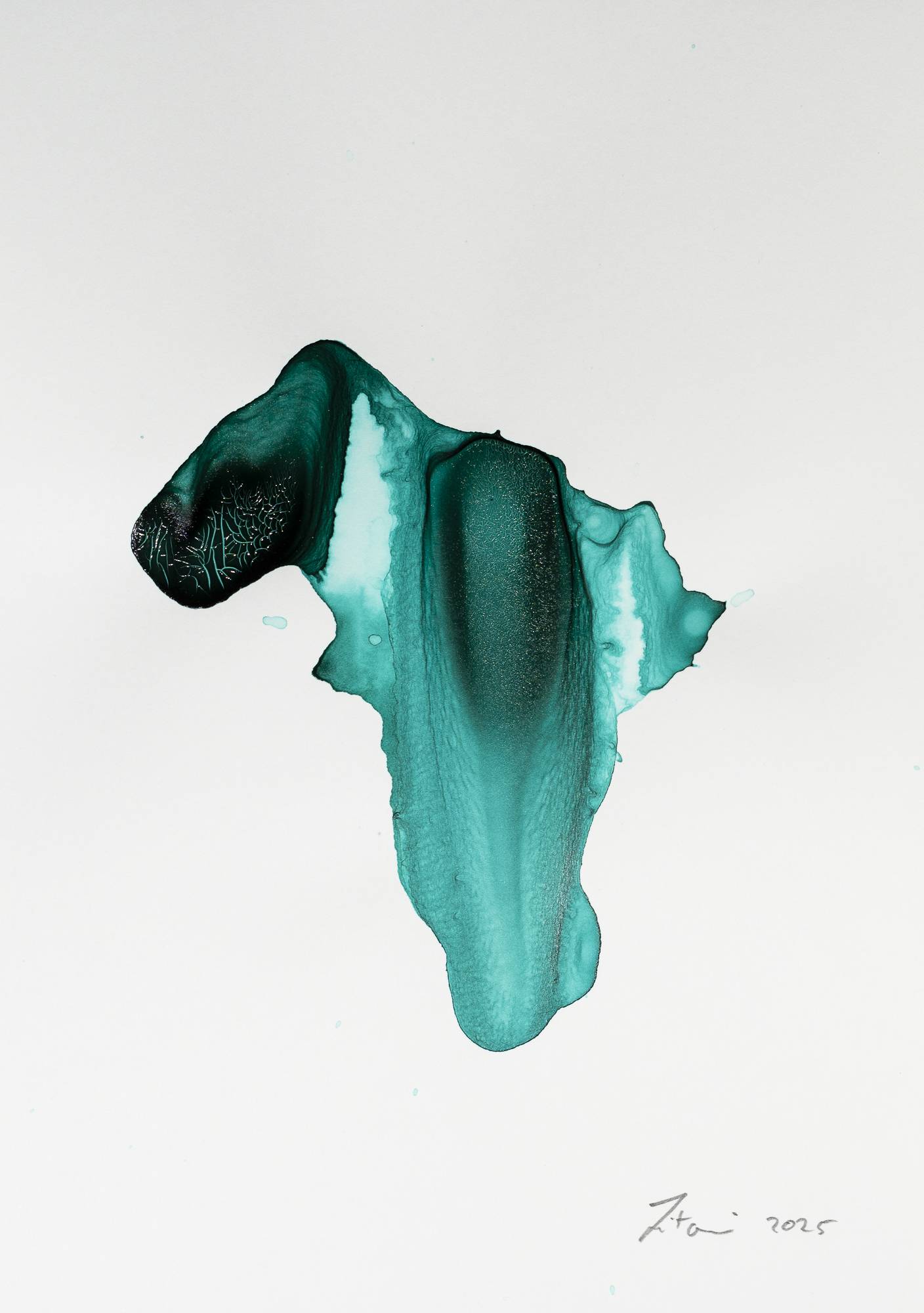 Ink on Paper - Abstract artwork - painting by Nabil Zitouni