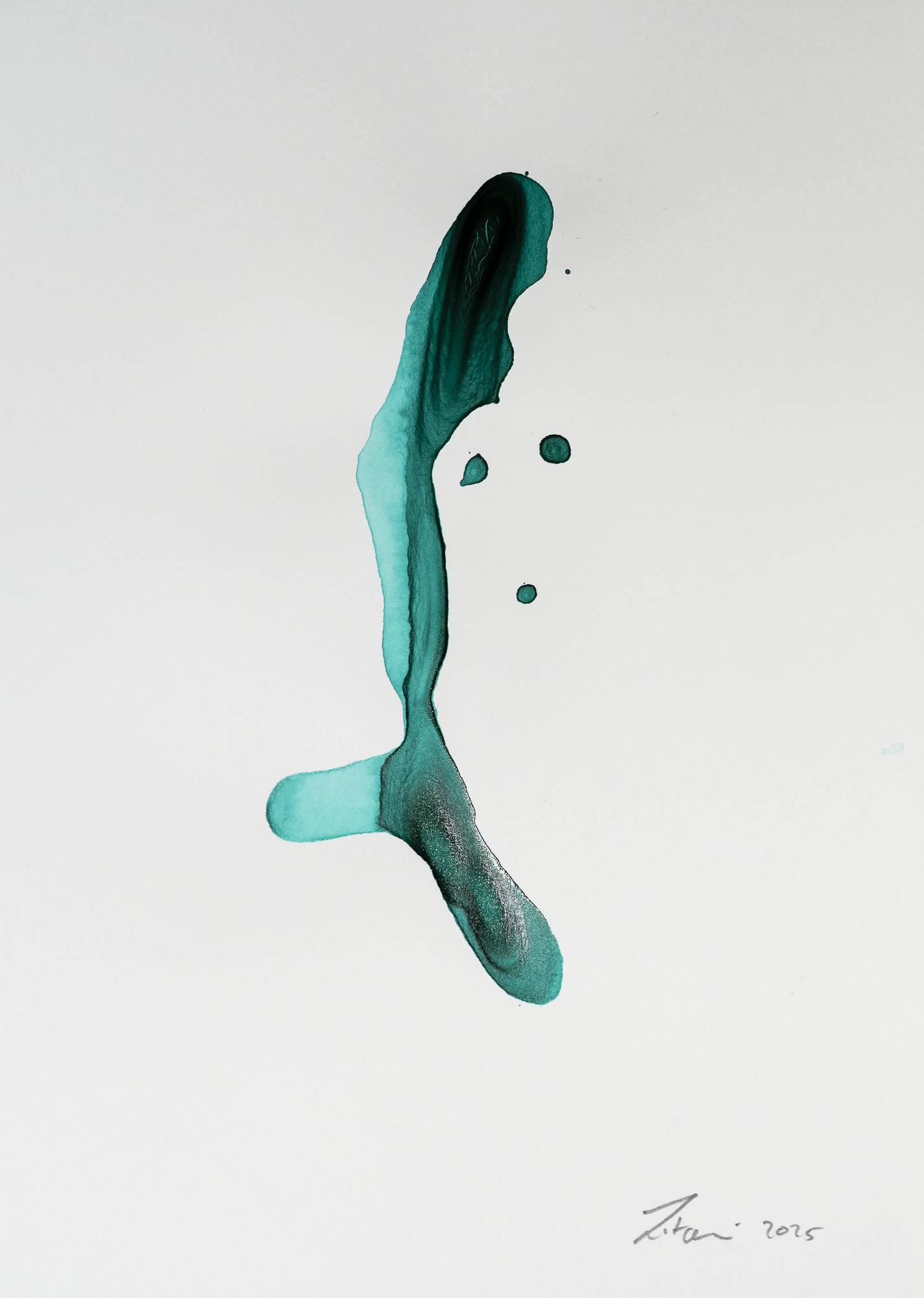 Ink on Paper - Abstract artwork - painting by Nabil Zitouni