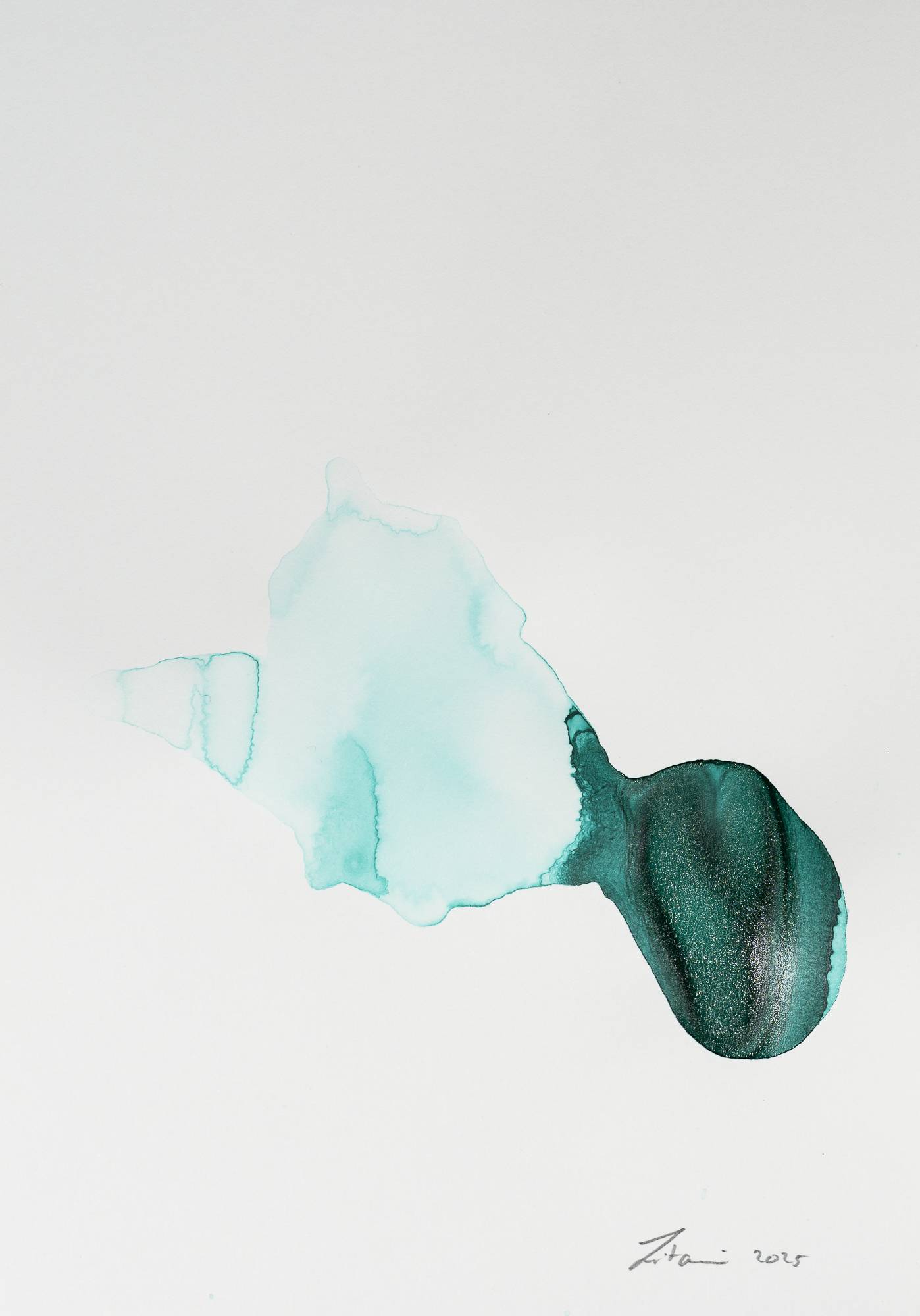 Ink on Paper - Abstract artwork - painting by Nabil Zitouni