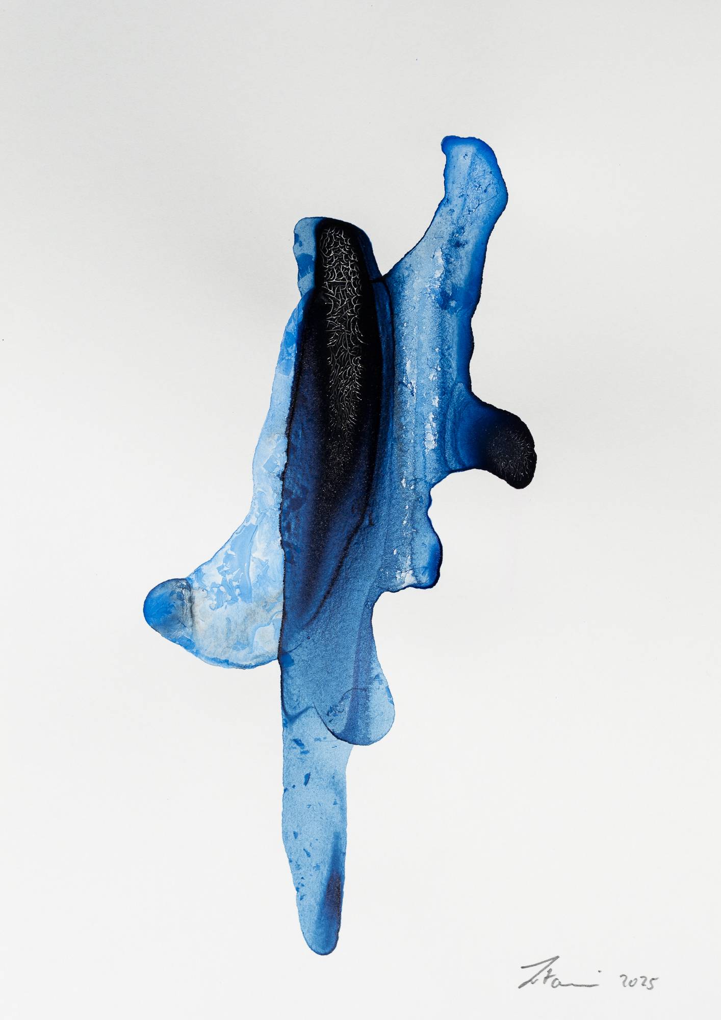 Ink on Paper - Abstract artwork - painting by Nabil Zitouni