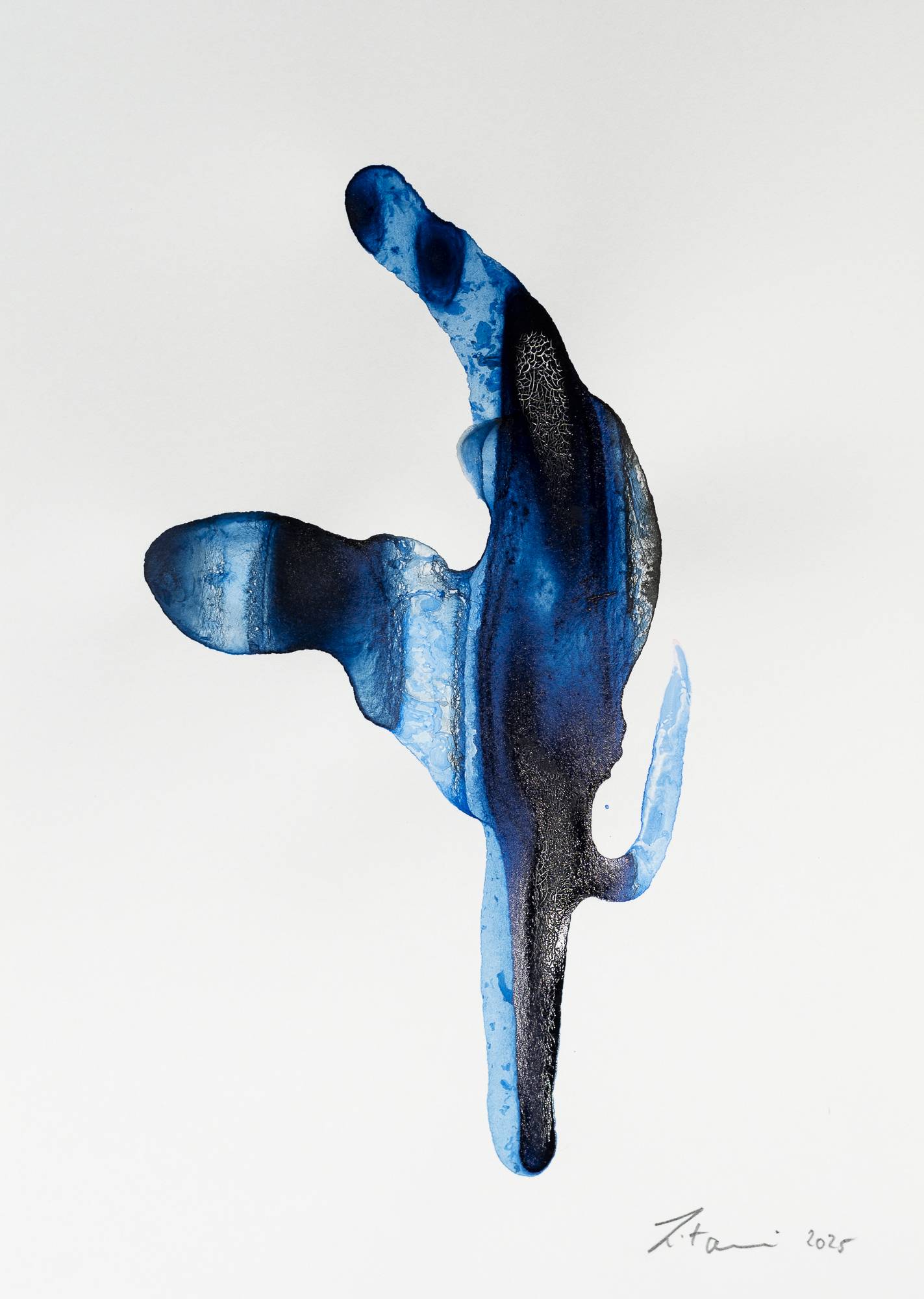 Ink on Paper - Abstract artwork - painting by Nabil Zitouni