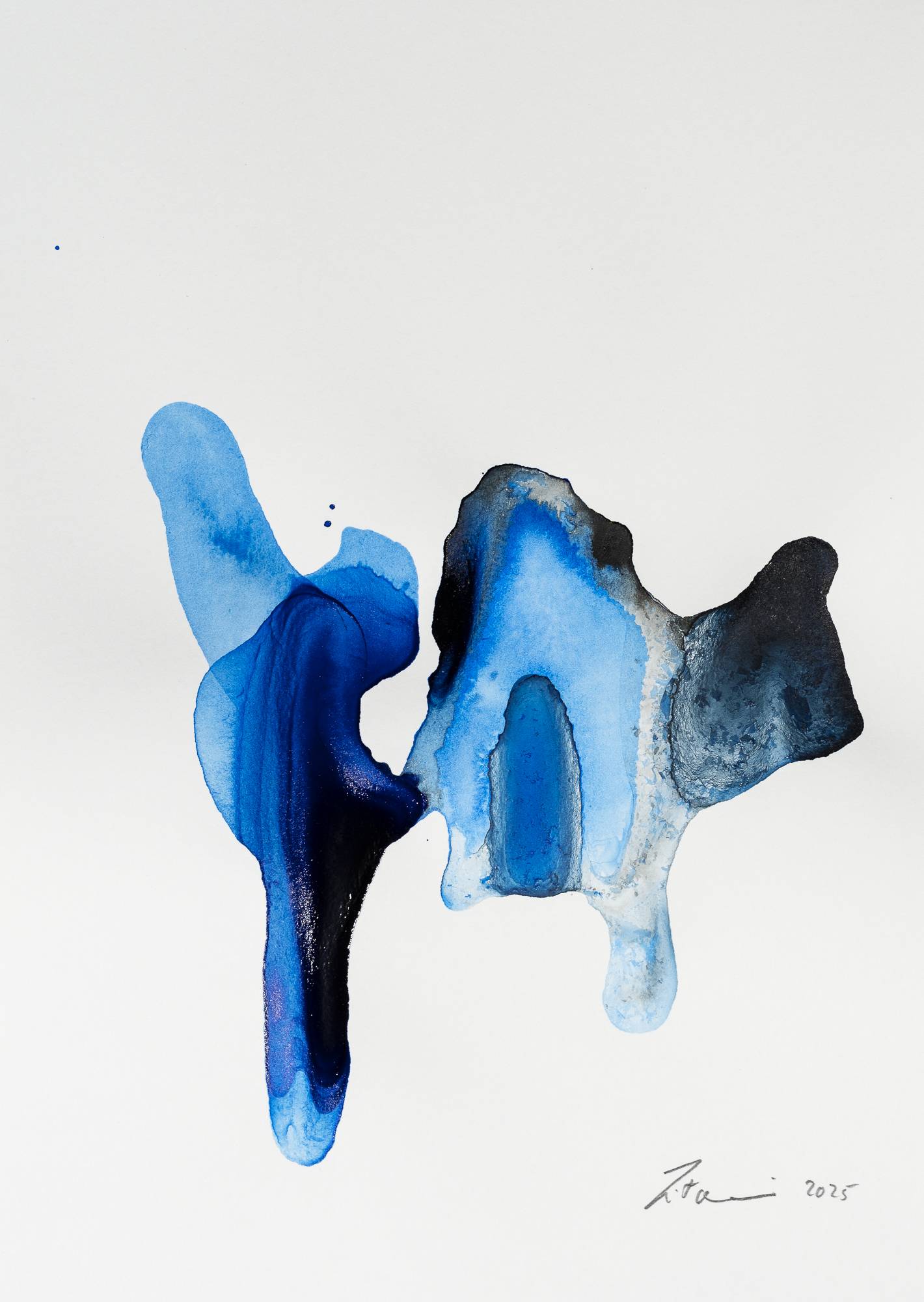 Ink on Paper - Abstract artwork - painting by Nabil Zitouni