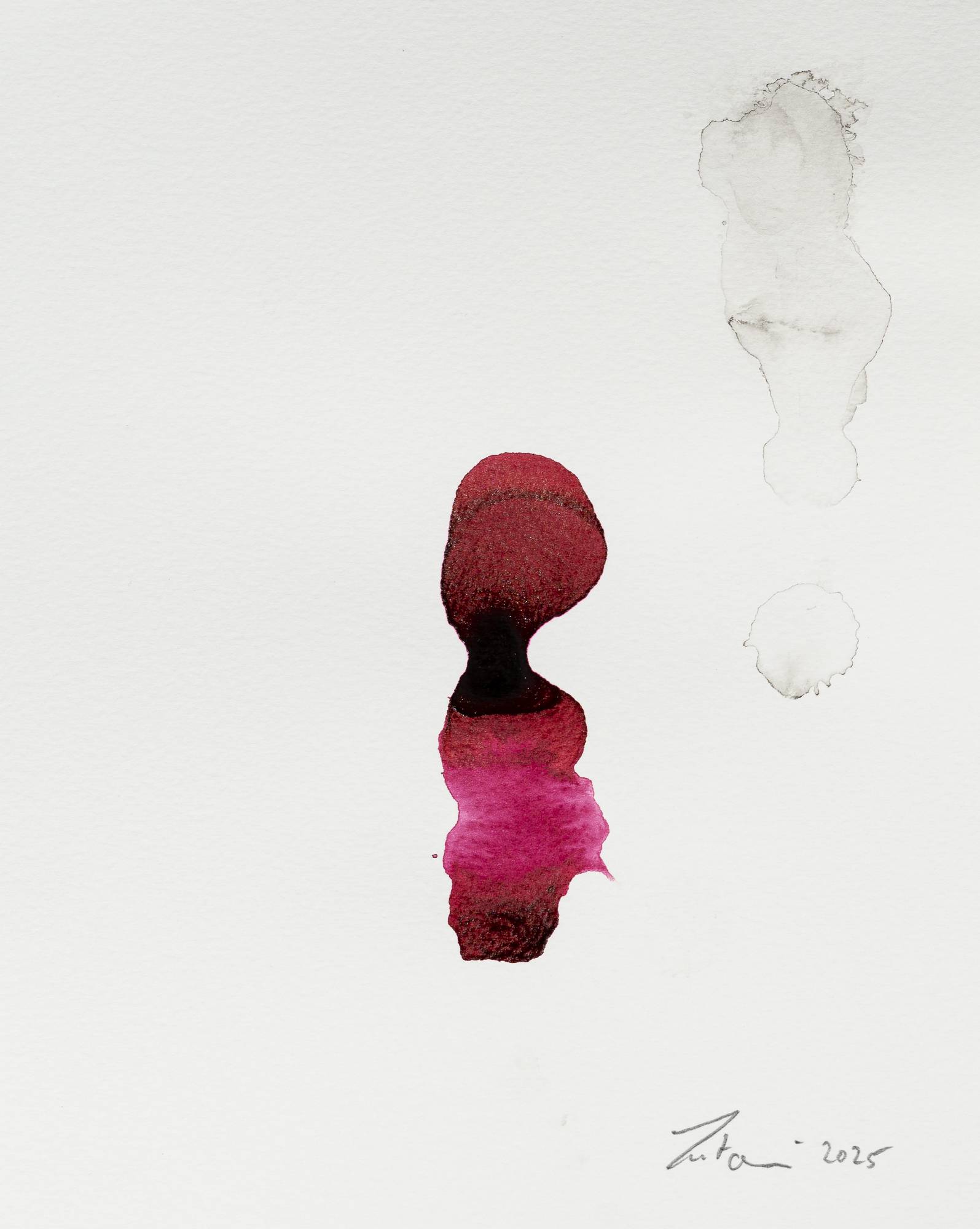 Ink on Paper - Abstract artwork - painting by Nabil Zitouni