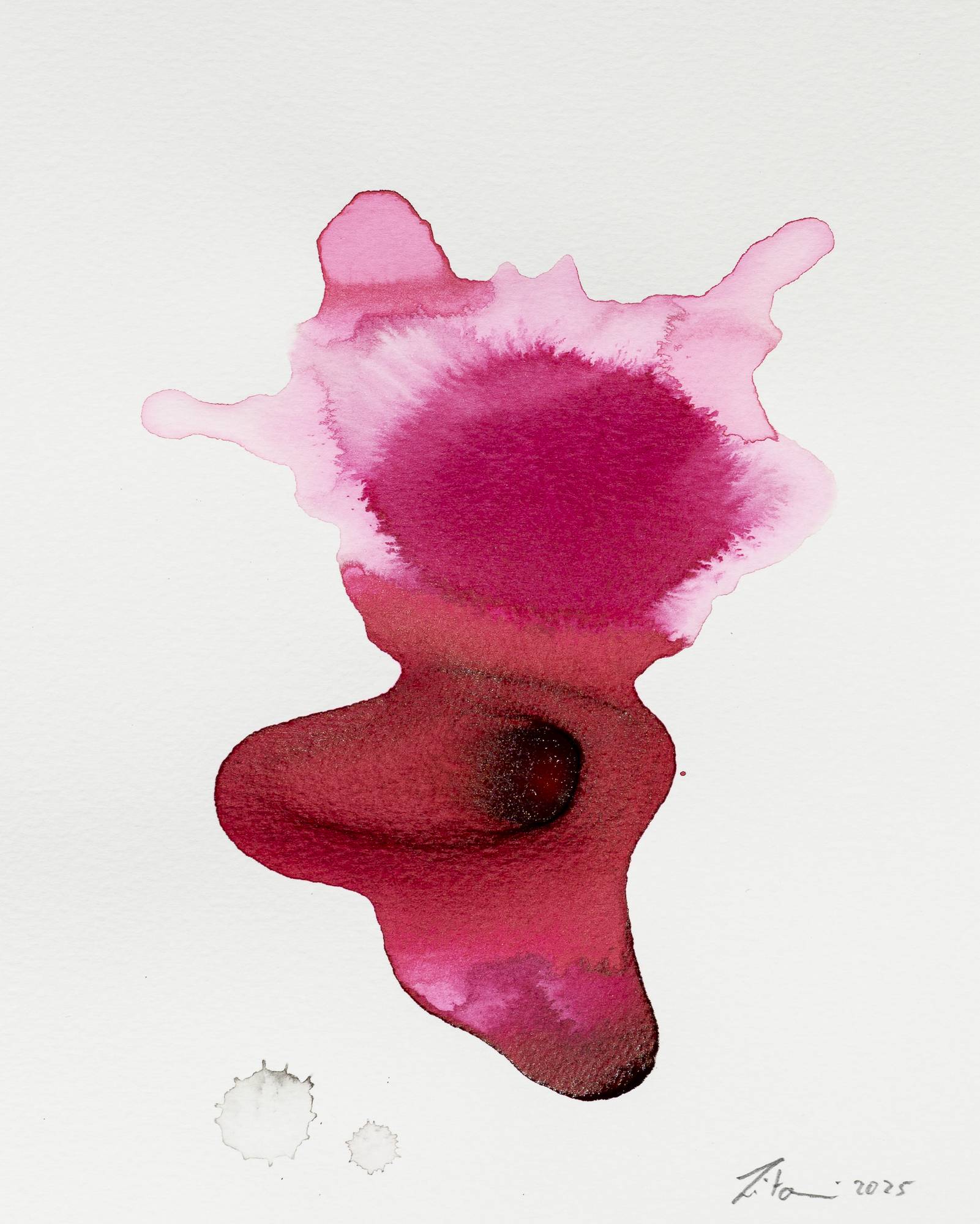 Ink on Paper - Abstract artwork - painting by Nabil Zitouni