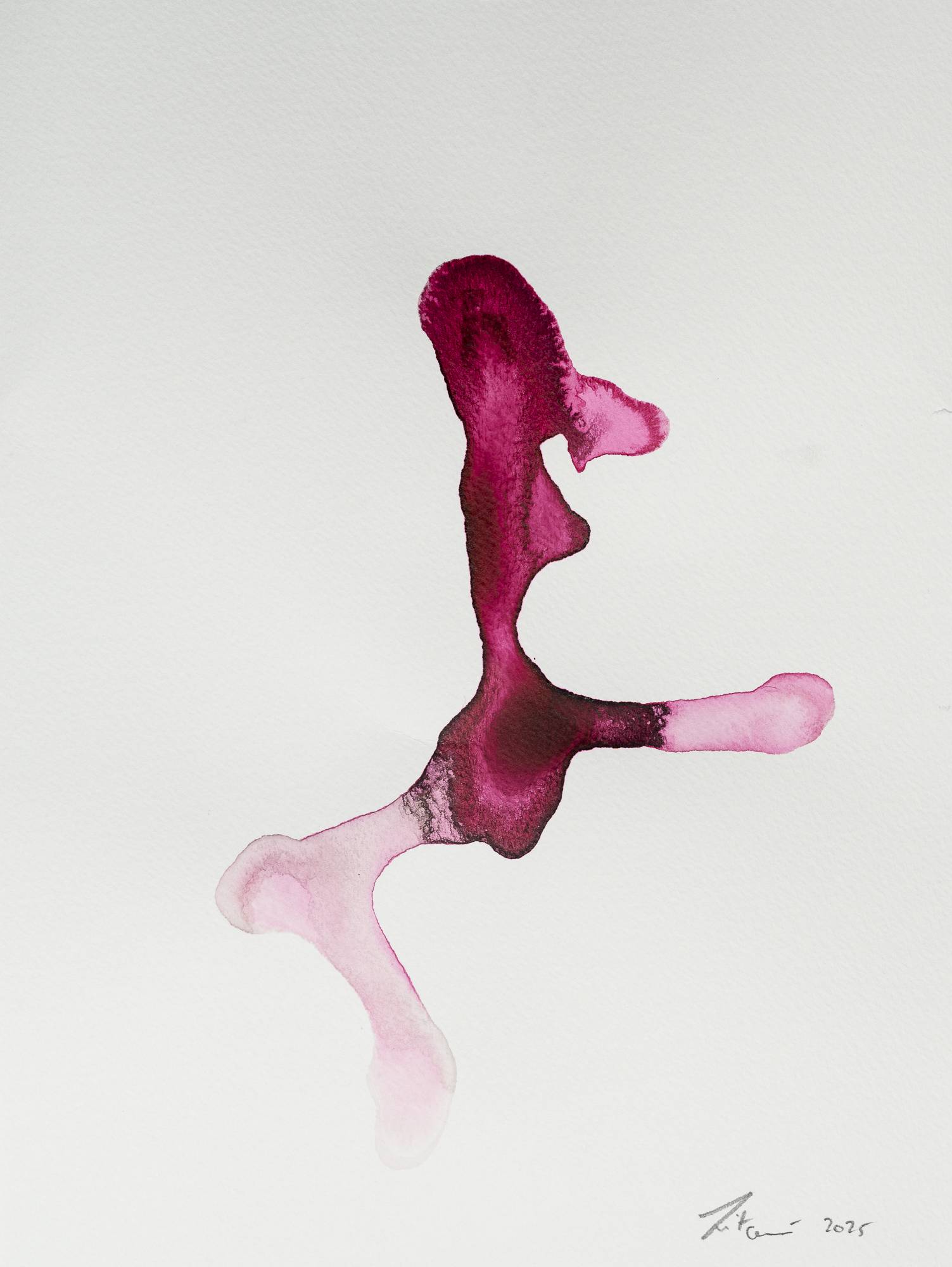 Ink on Paper - Abstract artwork - painting by Nabil Zitouni